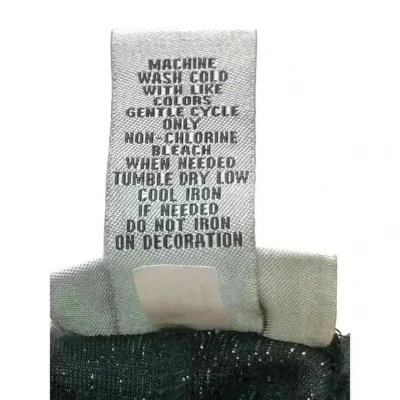 Catherines 3X top scoop neck 3/4 raglan sleeve nylon/metallic black silver - Picture 4 of 5